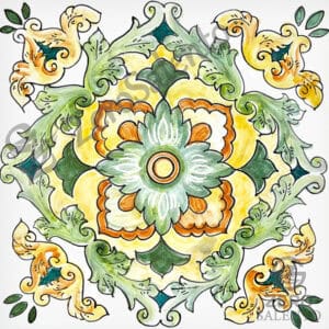 Mattonella Maiolica Salentina colore verde Termaiol19