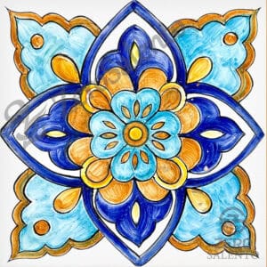 Mattonella Maiolica Salentina colore blu Termaiol02