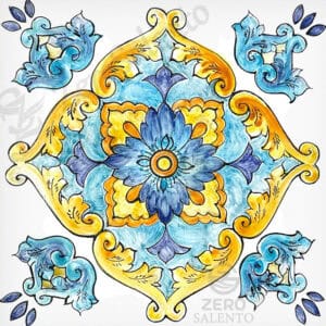 Mattonella Maiolica Salentina colore blu Termaiol20