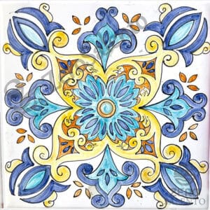 Mattonella Maiolica Salentina colore blu Termaiol21