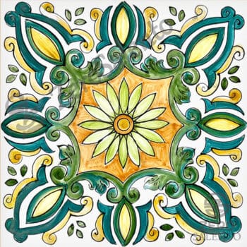 Mattonella Maiolica Salentina colore verde Termaiol29