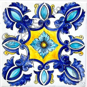 Mattonella Maiolica Salentina colore blu Termaiol03
