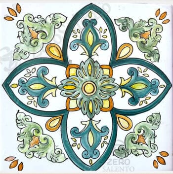 Mattonella Maiolica Salentina colore verde Termaiol30