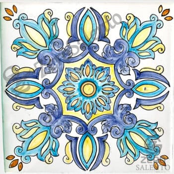 Mattonella Maiolica Salentina colore blu Termaiol31
