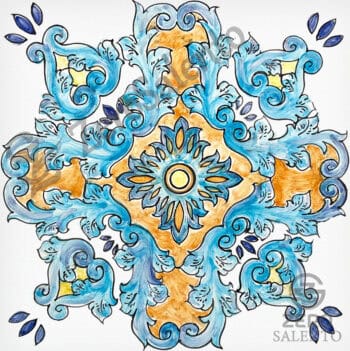 Mattonella Maiolica Salentina colore blu Termaiol33