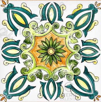 Mattonella Maiolica Salentina colore verde Termaiol34