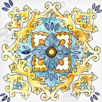 Mattonella Maiolica Salentina colore blu Termaiol36