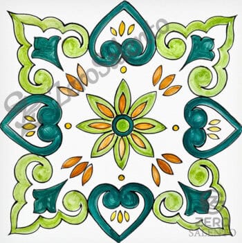 Mattonella Maiolica Salentina colore verde Termaiol37