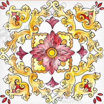 Mattonella Maiolica Salentina colore rosso Termaiol38