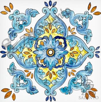 Mattonella Maiolica Salentina colore blu Termaiol39