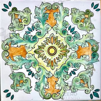 Mattonella Maiolica Salentina colore verde Termaiol40