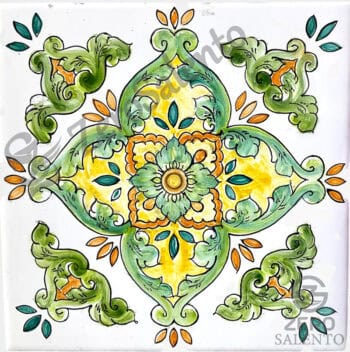 Mattonella Maiolica Salentina colore verde Termaiol41