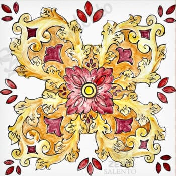 Mattonella Maiolica Salentina colore rosso Termaiol42