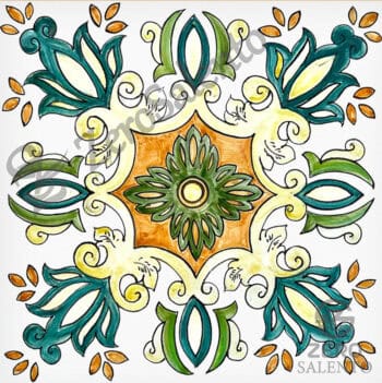 Mattonella Maiolica Salentina colore verde Termaiol43
