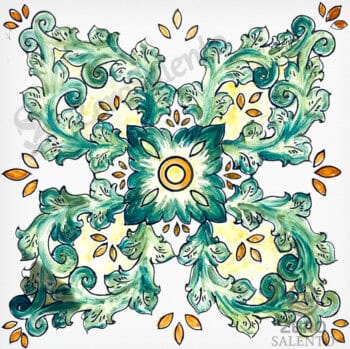 Mattonella Maiolica Salentina colore verde Termaiol44