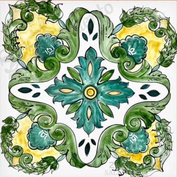Mattonella Maiolica Salentina colore verde Termaiol45