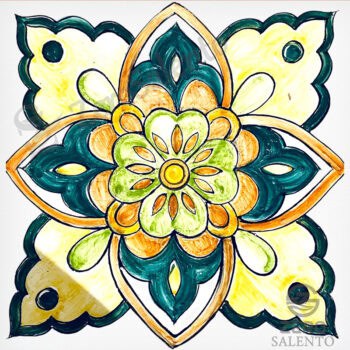 Mattonella Maiolica Salentina colore verde Termaiol47