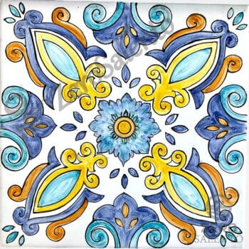 Mattonella Maiolica Salentina colore blu Termaiol49