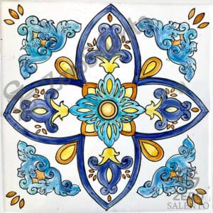 Mattonella Maiolica Salentina colore blu Termaiol05