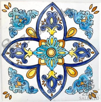 Mattonella Maiolica Salentina colore blu Termaiol05