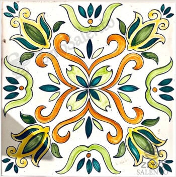 Mattonella Maiolica Salentina colore verde Termaiol50