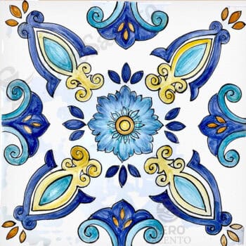 Mattonella Maiolica Salentina colore blu Termaiol51