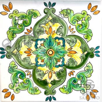 Mattonella Maiolica Salentina colore verde Termaiol52