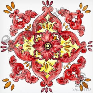 Mattonella Maiolica Salentina colore rosso Termaiol06