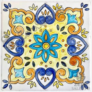 Mattonella Maiolica Salentina colore blu Termaiol07