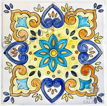 Mattonella Maiolica Salentina colore blu Termaiol07