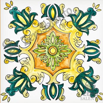 Mattonella Maiolica Salentina colore verde Termaiol08