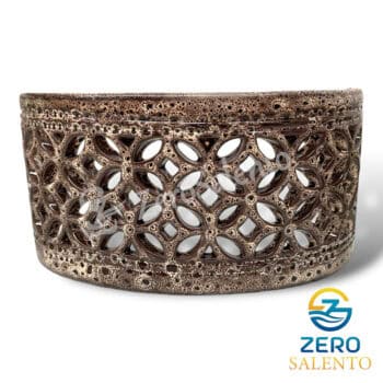 Applique terracotta intaglio a farfalla smaltata anticata Teril12.ant - immagine 3