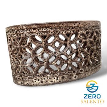 Applique terracotta intaglio a farfalla smaltata anticata Teril12.ant