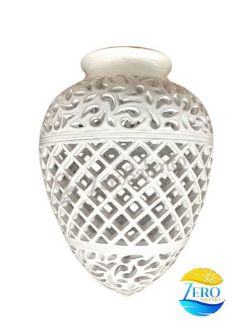 Lampada Pigna a soffitto in ceramica intagliato Bianco TERIL124 - immagine 2