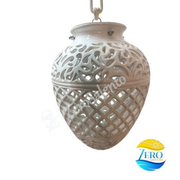 Lampada Pigna a soffitto in ceramica intagliato Bianco TERIL124 - immagine 3