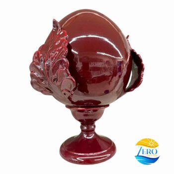 Pigna o Pumo in Terracotta cm 30 colore bordò- Ceramica del Salento - immagine 3