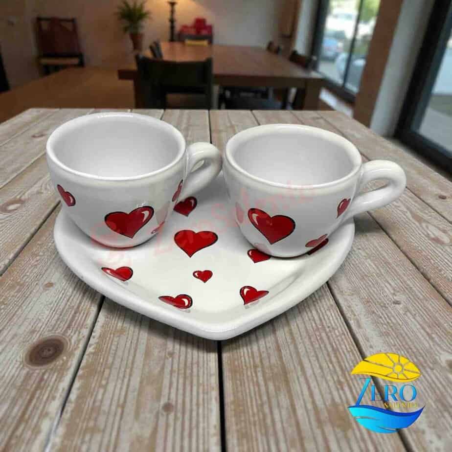 Novità – Tazzine da Caffè e sotto piatto Cuore in Terracotta