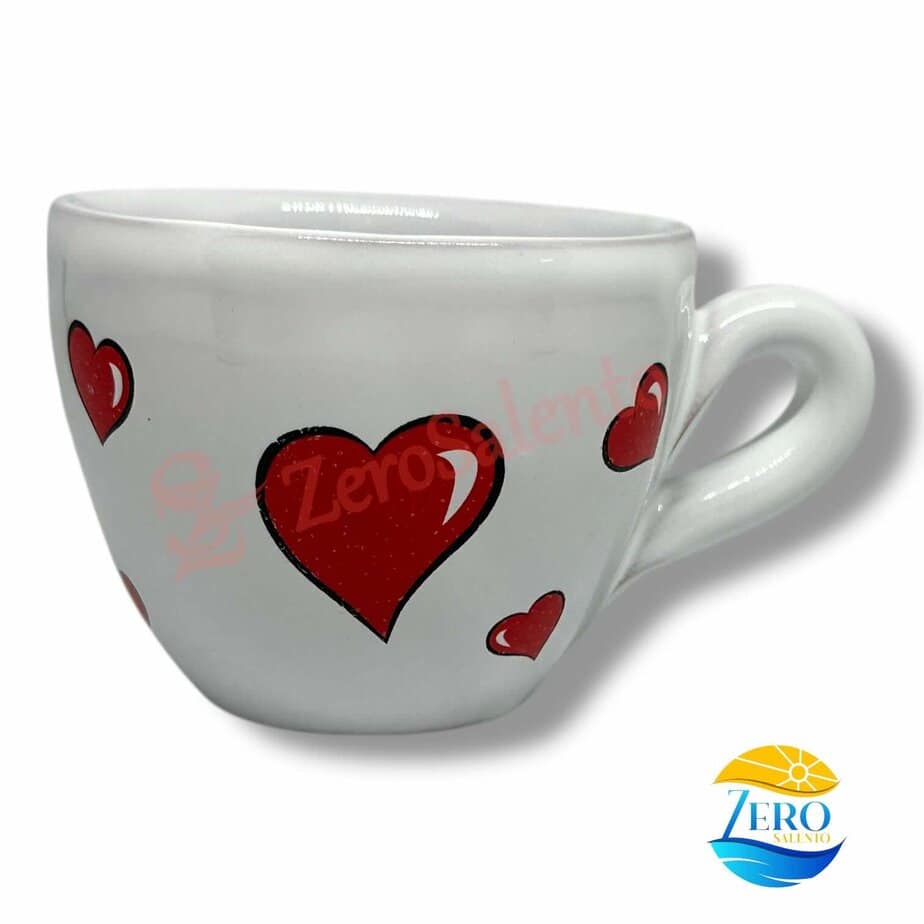 Novità – Tazzina da Caffè con Cuori in Terracotta