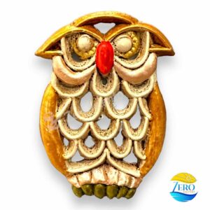 Calamita Civetta portafortuna in Terracotta