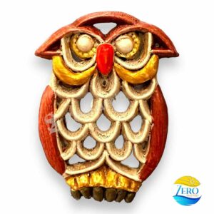 Calamita Civetta portafortuna in Terracotta