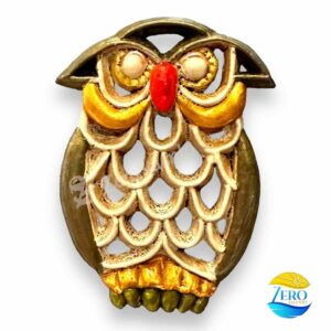 Calamita Civetta portafortuna in Terracotta