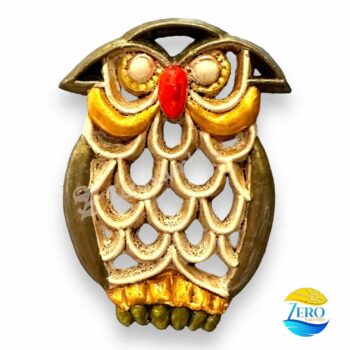 Calamita Civetta portafortuna in Terracotta