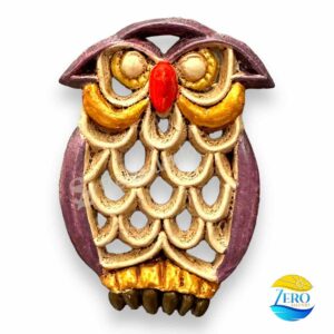 Calamita Civetta portafortuna in Terracotta