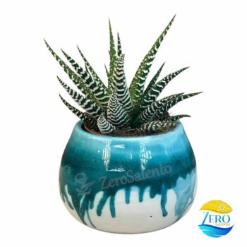 Vaso Porta piantina Artigianale tonda Bicolore - immagine 2