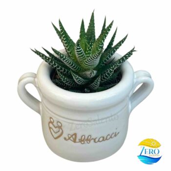 Vaso Porta piantina Artigianale con manici e incisione - immagine 2