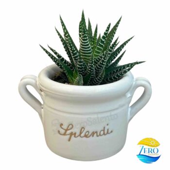 Vaso Porta piantina Artigianale con manici e incisione