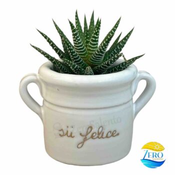 Vaso Porta piantina Artigianale con manici e incisione