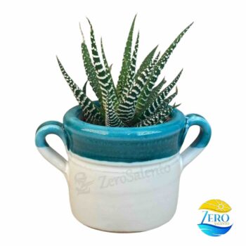 Vaso Porta piantina Artigianale con manici Bicolore