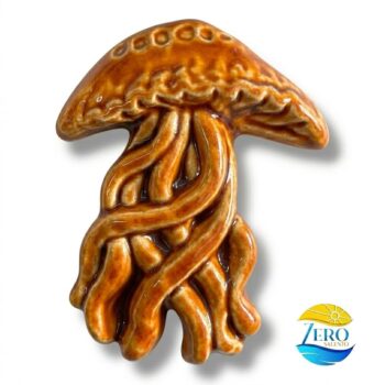 Calamita Artigianale in Ceramica - Medusa del Salento arancione
