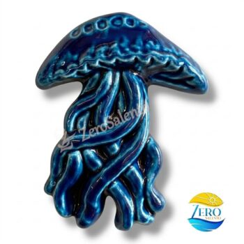 Calamita Artigianale in Ceramica - Medusa del Salento blu